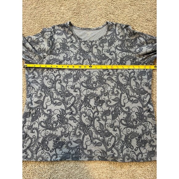 2 pc Lot Croft & Barrow Long Sleeve Shirts Womens Sz 1X Paisley Abstract Pattern - Picture 6 of 16